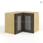Slim Amber Oak Shaker Easy Reach Wall Cabinet with Glass Door - Image 2