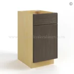 Slim Amber Oak Shaker Base Cabinet Single Door and Drawer - Image 2