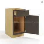 Slim Amber Oak Shaker Base Cabinet Single Door and Drawer - Image 3