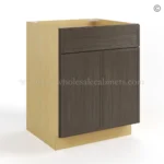 Slim Amber Oak Shaker Base Cabinet Double Door and Single Drawer - Image 2