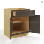Slim Amber Oak Shaker Base Cabinet Double Door and Single Drawer - Image 3