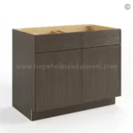 Slim Amber Oak Shaker Base Cabinet Double Doors and Drawers