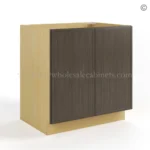 Slim Amber Oak Shaker Base Cabinet Double Doors Full Height - Image 2