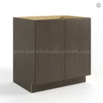 Slim Amber Oak Shaker Base Cabinet Double Doors Full Height