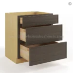 Slim Amber Oak Shaker Three Drawers Base - Image 3