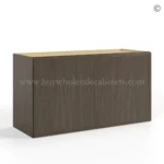 Slim Amber Oak Shaker Double Door Wall Microwave Bridge Cabinet