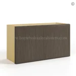 Slim Amber Oak Shaker Double Door Wall Microwave Bridge Cabinet - Image 2