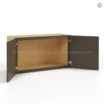 Slim Amber Oak Shaker Double Door Wall Microwave Bridge Cabinet - Image 3