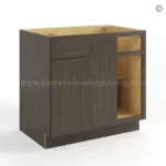 Slim Amber Oak Shaker Blind Corner Base Cabinet