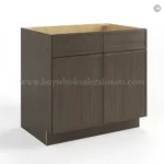Slim Amber Oak Shaker Sink Base With Double Doors