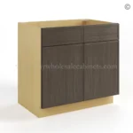 Slim Amber Oak Shaker Sink Base With Double Doors - Image 2