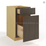 Slim Amber Oak Shaker Trash Base Cabinet - Image 3