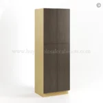 Slim Amber Oak Shaker Tall Pantry Cabinet with 4 Doors - Image 2