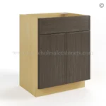 Slim Amber Oak Shaker Vanity Sink Cabinet - Image 2