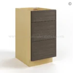 Slim Amber Oak Shaker Vanity Three Drawer Base Cabinet - Image 2