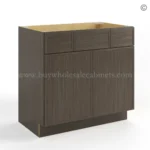 Slim Amber Oak Shaker Vanity Sink Drawer Base Cabinet