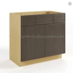 Slim Amber Oak Shaker Vanity Sink Drawer Base Cabinet - Image 2