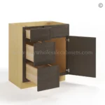 Slim Amber Oak Shaker Vanity Combo with Drawers - Image 3